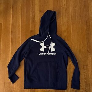Under Armour Dark Blue Hoodie with White Logo